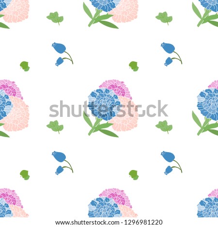 Flowers seamless pattern on isolated background.