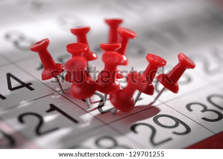 Important date or concept for busy day being overworked Royalty-Free Stock Photo #129701255