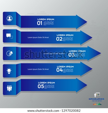 Modern Blue infographics 5 options. , steps, parts. Can be used for workflow layout, diagram, step by step infographics, graph, chart, diagram, web design.