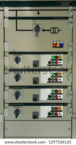 electrical part and accessories in the control cabinet , control and power distributor,lockout ,tagout