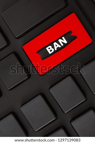 keyboard with ban button, internet ban symbol