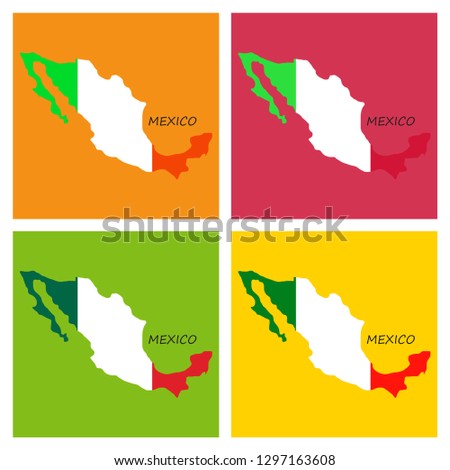 3D vector flag map of Mexico