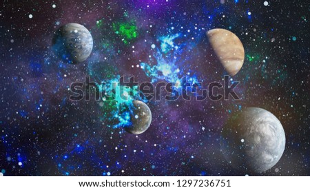 Deep space art. Galaxies, nebulas and stars in universe. Elements of this image furnished by NASA - Image