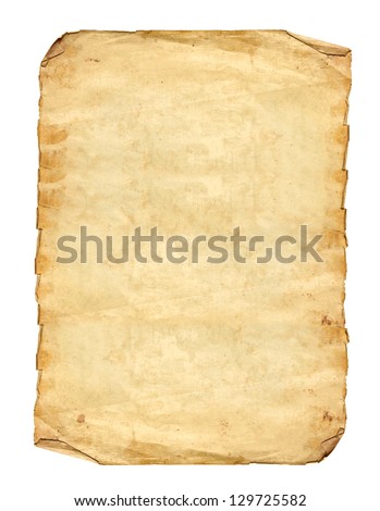 Old Antique vintage Paper mockup or mock up template isolated on white background