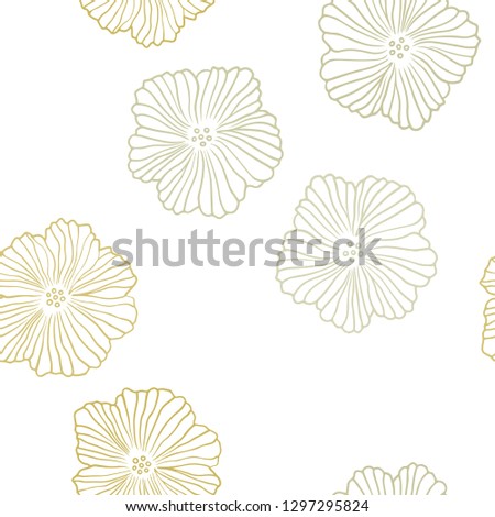 Light Green, Yellow vector seamless abstract pattern with flowers. Creative illustration in blurred style with flowers. Design for wallpaper, fabric makers.