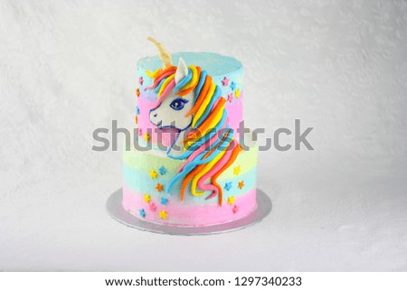 Unicorn inspired cake for girl birthday 