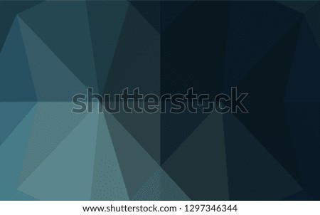 Dark BLUE vector low poly cover. Shining illustration, which consist of triangles. A new texture for your design.