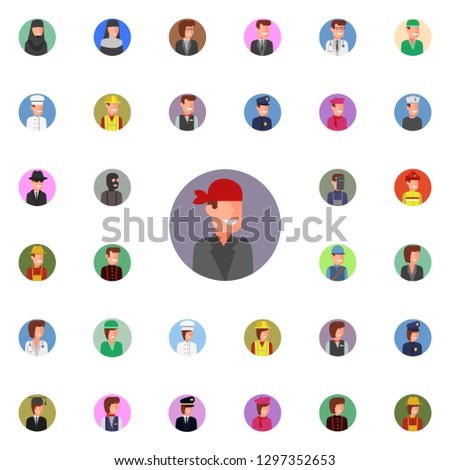 colored avatar of motorcyclist icon. Avatar icons universal set for web and mobile