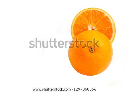 Orange ,fruit on a white background.

