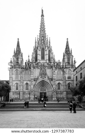 The Barcelona Cathedral, in Barcelona, Spain