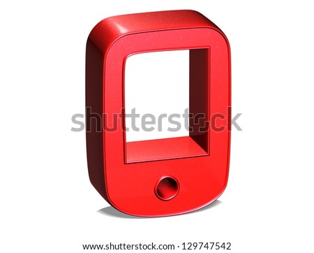 3D Pad Red Sign on white background