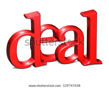 3D Word Deal on white background