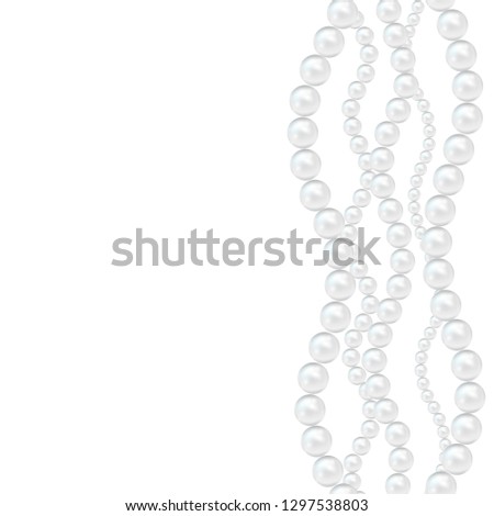 Realistic Detailed 3d Pearl Background Card. Vector illustration of Jewelry Luxury Balls