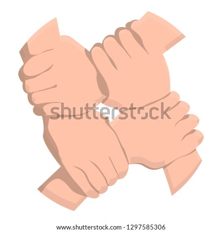 Quadro handshake icon. Cartoon of quadro handshake vector icon for web design isolated on white background