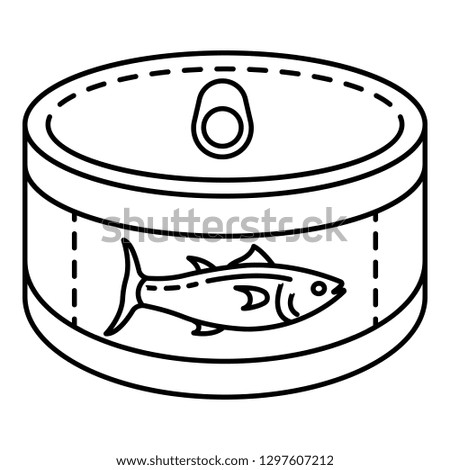 Tuna tin can icon. Outline tuna tin can vector icon for web design isolated on white background