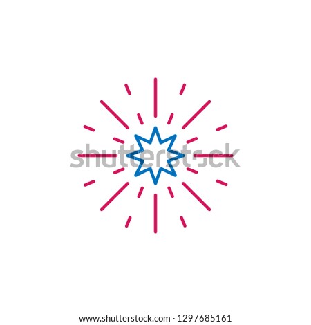 Elections, fireworks outline colored icon. Can be used for web, logo, mobile app, UI, UX