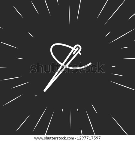 Outline needle thread icon illustration isolated vector sign symbol