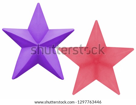 Purple and pink stars isolated. This has clipping path.