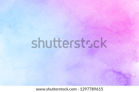Smooth pastel colors wet effect hand drawn canvas. Grunge light sky pink, purple and blue shades aquarelle background. Watercolor paper textured illustration for design, vintage card, retro templates.