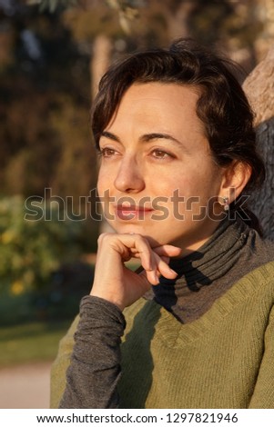 Young spanish women portrait in a sunny day