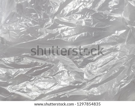 Abstract wrinkles background of white transparent plastic bag