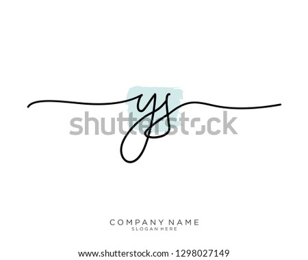 YS Y S Initial handwriting logo template
