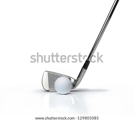 ball and golf club Royalty-Free Stock Photo #129805085
