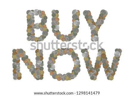 BUY NOW – Coins on white background