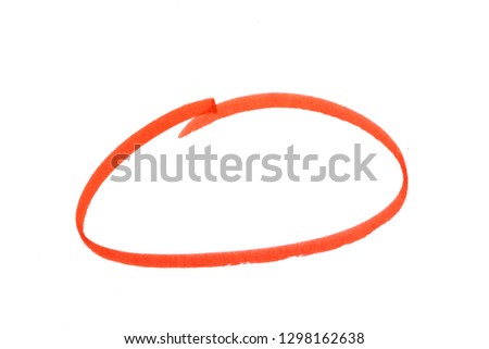 red highlighter circle on white background Royalty-Free Stock Photo #1298162638