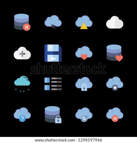 16 resources icons with computing cloud and cloud computing in this set
