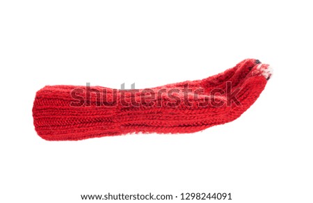 Red Wool Glove Isolated    
