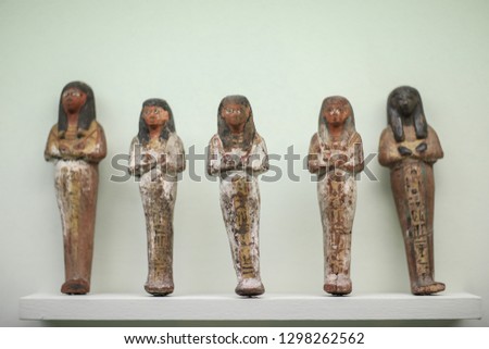 Close up Ushabti Substitutes of servants for the mummy