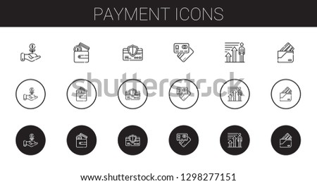 payment icons set. Collection of payment with investment, wallet, credit card, debit card, profits. Editable and scalable payment icons.