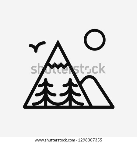 Mountain concept line icon. Simple element illustration. Mountain tree concept outline symbol design. Can be used for web and mobile UI/UX . Modern vector style