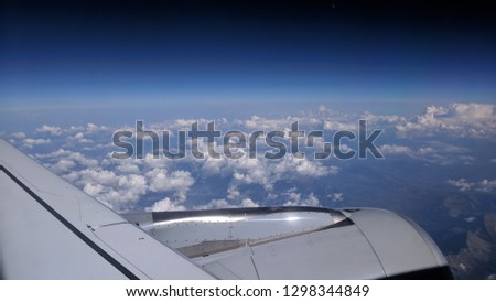 plane jet engine and sky