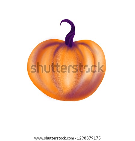 Halloween isolated clip art illustration sticker pumpkin