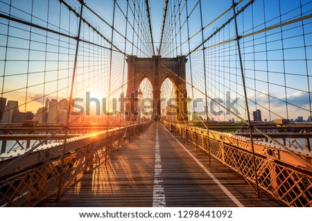 Brooklyn Bridge in New York City, USA Royalty-Free Stock Photo #1298441092