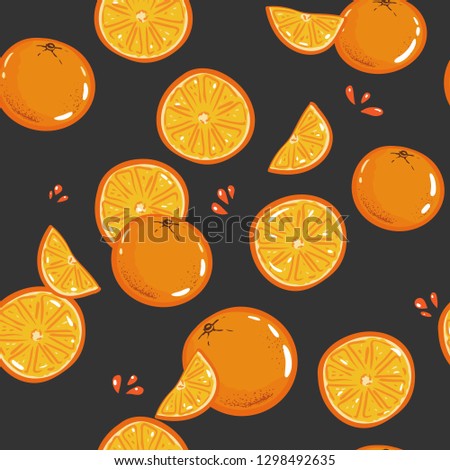 Seamless orange pattern.Vintage vector illustration.Template for package,wallpaper,cover,textile,print design.repeated backdrop textile, clothes wrapping paper hand drawing