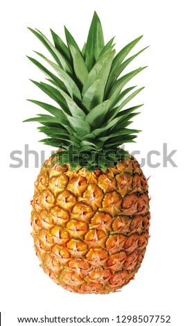 whole pineapple isolated Royalty-Free Stock Photo #1298507752