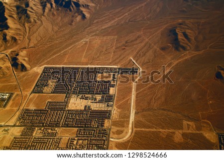 Beautiful view, aerial view from airplane, Las vegas, Nevada, USA