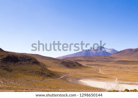 Bolivian mountains landscape,Bolivia.Andean plateau view.Volcano view