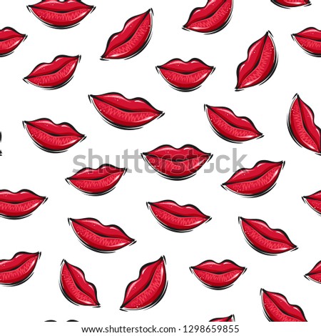 Vector illustration of female mouth lips