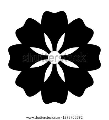 Simple flower design solid icon 