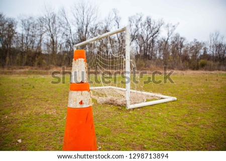 Soccer goal and cone pictures