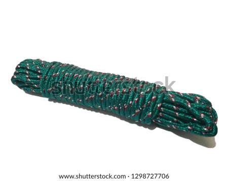 Green rope on a white background