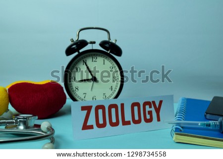 Zoology Planning on Background of Working Table with Office Supplies. Medical and Healthcare Concept Planning on White Background