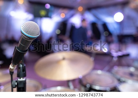 Microphone closeup on the disco club