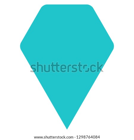 Location icon hexagon map pin sign is isolated on white background. Web button for internet cartography is created in flat style. The design graphic element is saved as a vector illustration