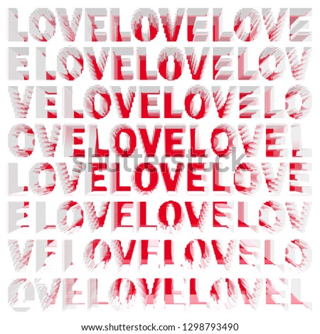 abstract background words love on white background