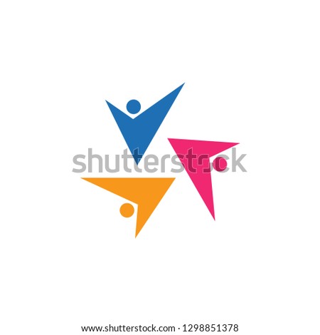 Group of people logo icon. Adoption, family, teamwork, friendship, and partnership vector illustration